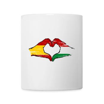 Espagne Hongrie Drapeau Mains Coeur Forme Utilisé - Mug blanc - blanc - Devant