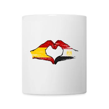 Spain Egypt Flag Hands Heart Shape Used - Mug - white - Front