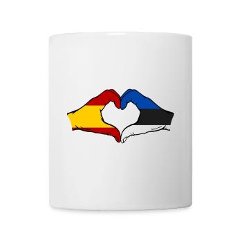 Spanien Estland Flagge Hände Herzform - Tasse - Weiß - Vorne