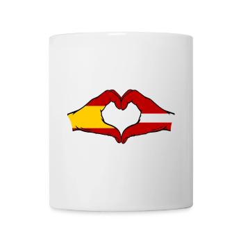 Spanien Lettland Flagge Hände Herzform - Tasse - Weiß - Vorne