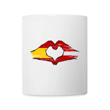 Spain Latvia flag hands heart shape used - Mug - white - Front