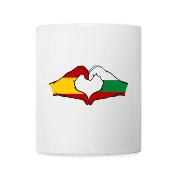 Espagne Bulgarie Drapeau Mains Coeur Forme - Mug blanc - blanc - Devant
