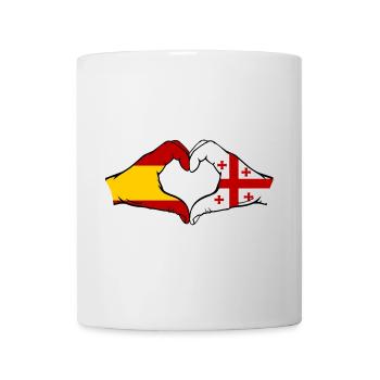Espagne Géorgie Drapeau Mains Coeur Forme - Mug blanc - blanc - Devant