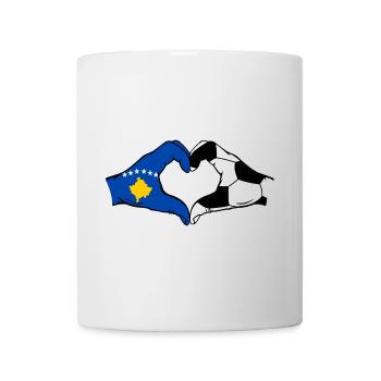 Kosovo Football Flag Hands Heart Shape - Mug - white - Front