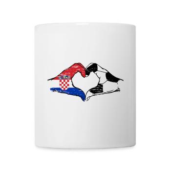 Croatia Football Flag Hands Heart Shape Used - Mug - white - Front