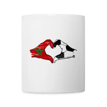 Drapeau de football du Maroc mains forme de coeur utilisé - Mug blanc - blanc - Devant