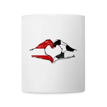 Österreich Fussball Flagge Hände Herzform used - Tasse - Weiß - Vorne