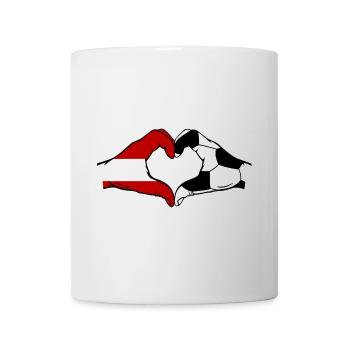 Austria Football Flag Hands Heart Shape - Mug - white - Front
