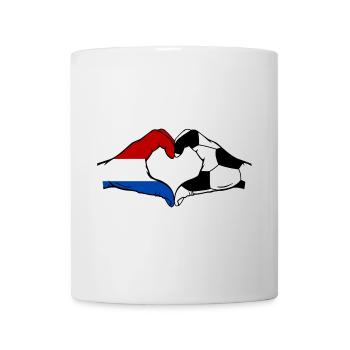 Holland Football Flag Hands Heart Shape - Mug - white - Front