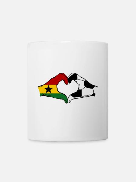 Ghana Fussball Flagge Haende Herzform - Tasse - Weiß