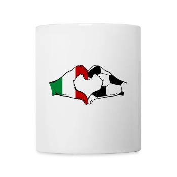 Italy Football Flag Hands Heart Shape - Mug - white - Front