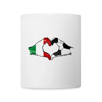 Italy Football Flag Hands Heart Shape Used - Mug - white - Front