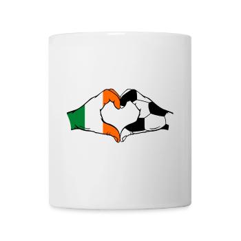 Ireland Football Flag Hands Heart Shape - Mug - white - Front