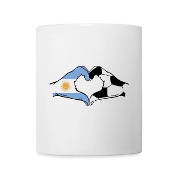 Argentinien Fussball Flagge Haende Herzform - Tasse - Weiß - Vorne