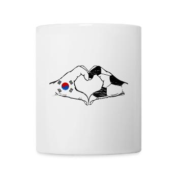 South Korea Football Flag Hands Heart Shape Used - Mug - white - Front
