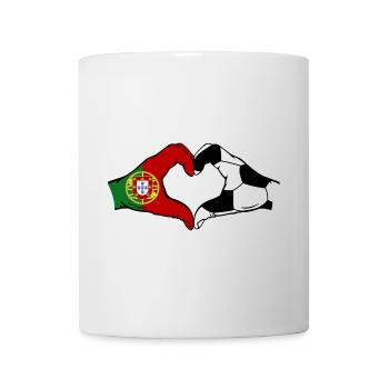 Portugal Football Flag Hands Heart Shape - Mug - white - Front