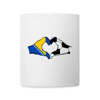 Bosnien Fussball Flagge Haende Herzform - Tasse - Weiß - Vorne