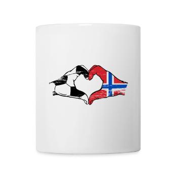 Norway Football Flag Hands Heart Shape Used - Mug - white - Front