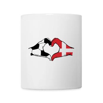 Denmark Football Flag Hands Heart Shape - Mug - white - Front