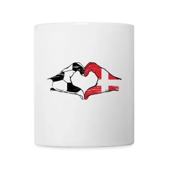Denmark Football Flag Hands Heart Shape Used - Mug - white - Front