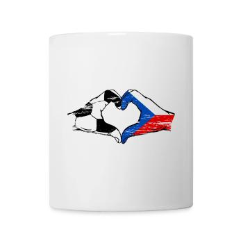 Tschechien Fussball Flagge Haende Herzform used - Tasse - Weiß - Vorne