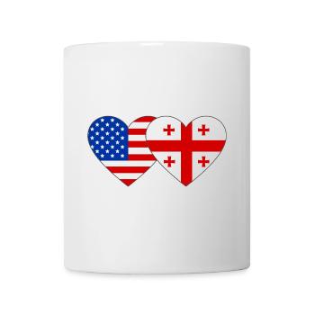 États-Unis Géorgie Drapeau Coeur Forme - Mug blanc - blanc - Devant
