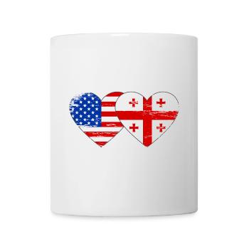 Drapeau de la Géorgie des États-Unis en forme de coeur utilisé - Mug blanc - blanc - Devant