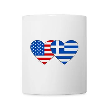 USA Griechenland Flagge Herz - Tasse - Weiß - Vorne