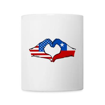 États-Unis Drapeau du Chili main coeur forme - Mug blanc - blanc - Devant