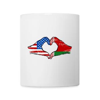 États-Unis Biélorussie drapeau mains forme de coeur utilisé - Mug blanc - blanc - Devant