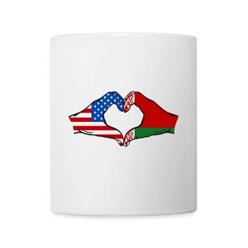 États-Unis Biélorussie drapeau mains forme coeur - Mug blanc - blanc - Devant