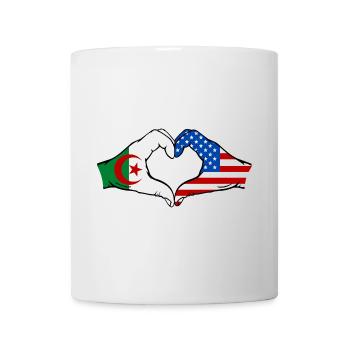 Algerien USA Flagge Haende Herzform - Tasse - Weiß - Vorne
