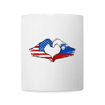États-Unis Slovénie drapeau main coeur utilisé - Mug blanc - blanc - Devant