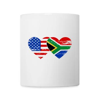Drapeau des États-Unis d’Afrique du Sud en forme de cœur utilisé - Mug blanc - blanc - Devant