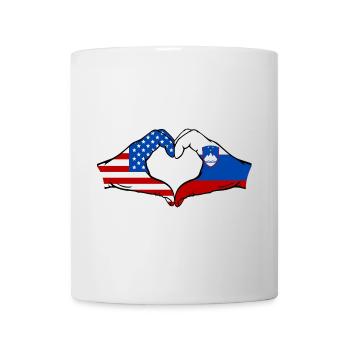 USA Slowenien Flagge Haende Herzform - Tasse - Weiß - Vorne