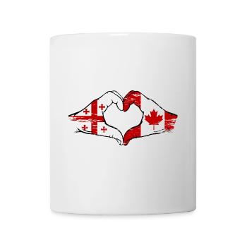 Géorgie Canada drapeau mains forme coeur utilisé - Mug blanc - blanc - Devant