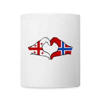 Georgia Norway Flag Hands Heart Shape - Mug - white - Front