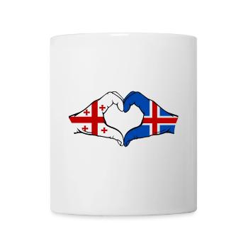 Géorgie Islande Drapeau Mains Coeur Forme - Mug blanc - blanc - Devant