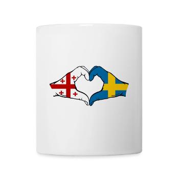 Géorgie Suède Drapeau Mains Coeur Forme - Mug blanc - blanc - Devant