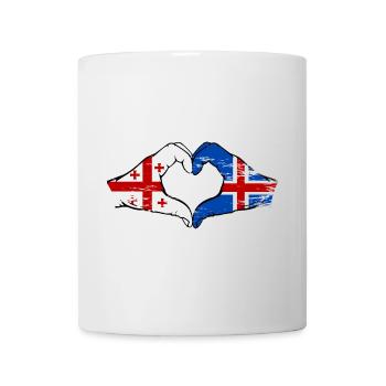 Georgia Iceland Flag Hands Heart Shape Used - Mug - white - Front