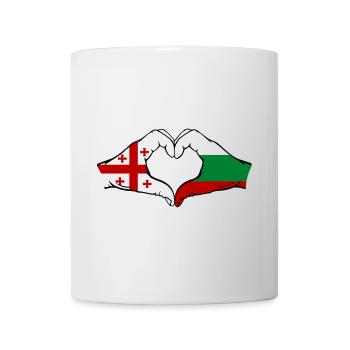 Georgien Bulgarien Flagge Haende Herzform - Tasse - Weiß - Vorne