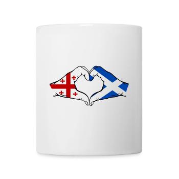 Georgien Schottland Flagge Haende Herzform - Tasse - Weiß - Vorne