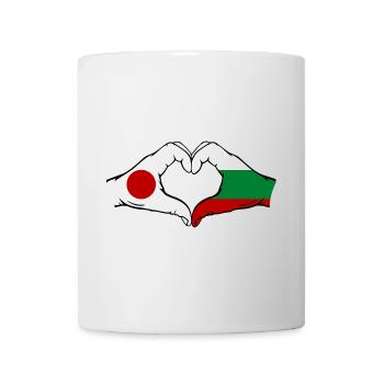 Japan Bulgaria Flag Hands Heart Shape - Mug - white - Front