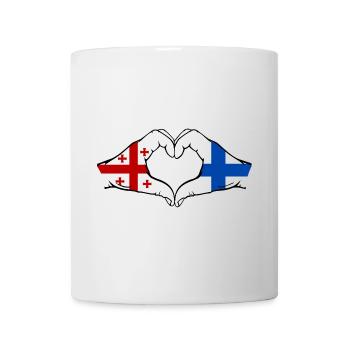 Géorgie Finlande Drapeau Mains Coeur Forme - Mug blanc - blanc - Devant