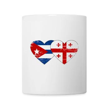 Cuba, Géorgie, drapeau coeur utilisé - Mug blanc - blanc - Devant