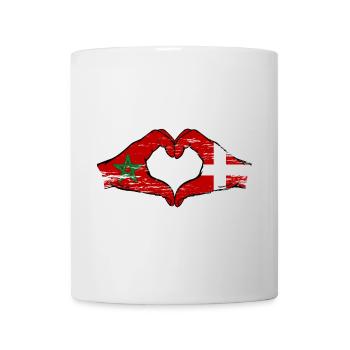 Marokko Daenemark Flagge Haende Herzform used - Tasse - Weiß - Vorne