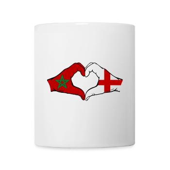 Marokko England Flagge Haende Herzform - Tasse - Weiß - Vorne