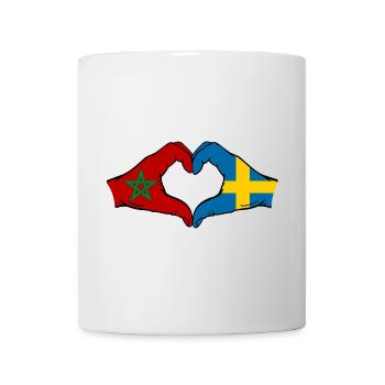 Marokko Schweden Flagge Haende Herzform - Tasse - Weiß - Vorne
