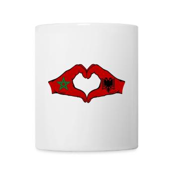Maroc Albanie Drapeau Mains Coeur Forme - Mug blanc - blanc - Devant