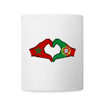 Maroc Portugal Drapeau Mains Coeur Forme - Mug blanc - blanc - Devant